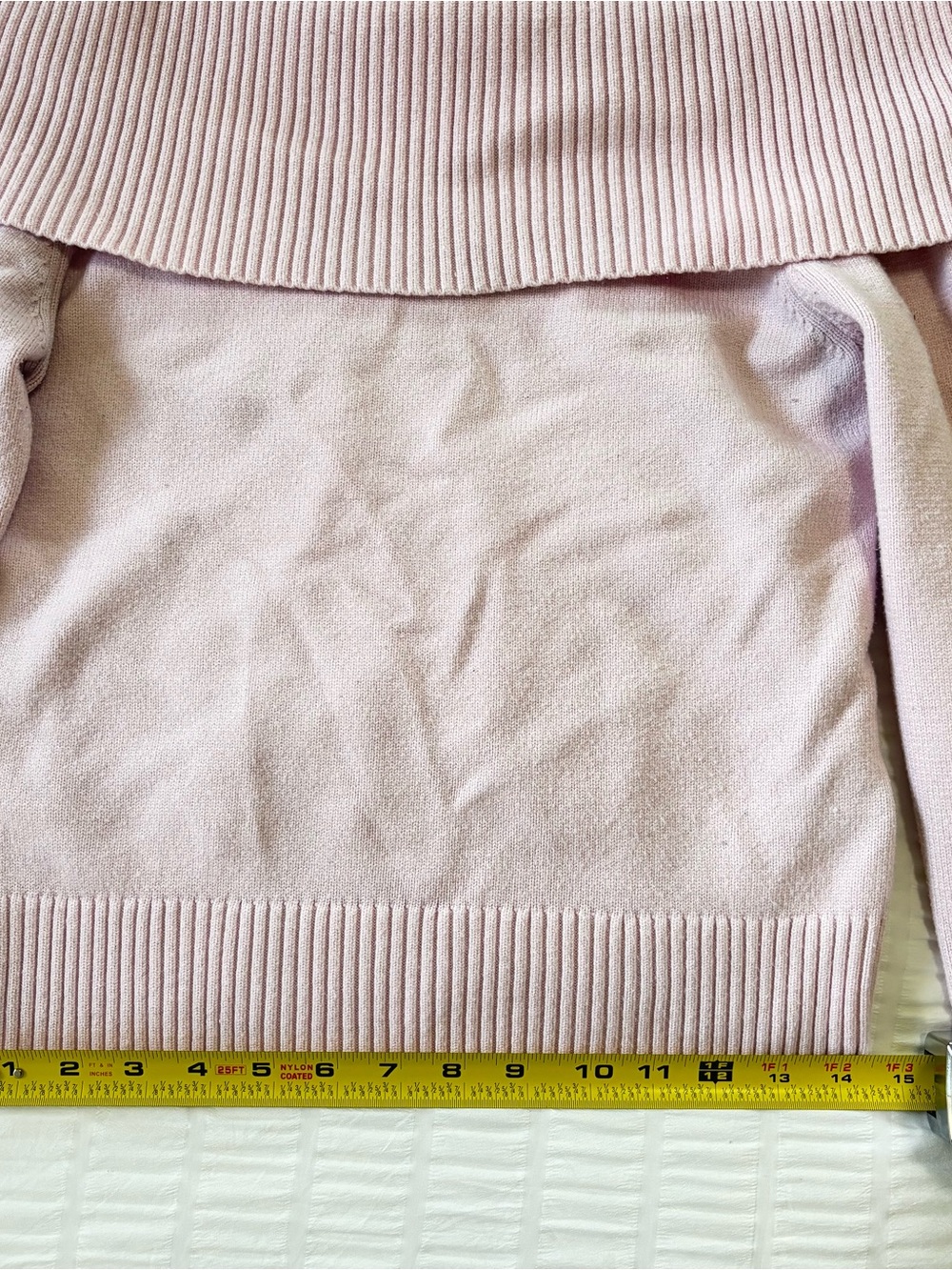 Faded Rise Off-Shoulder Ribbed Sweater - Light Pink - Picture 3 of 6